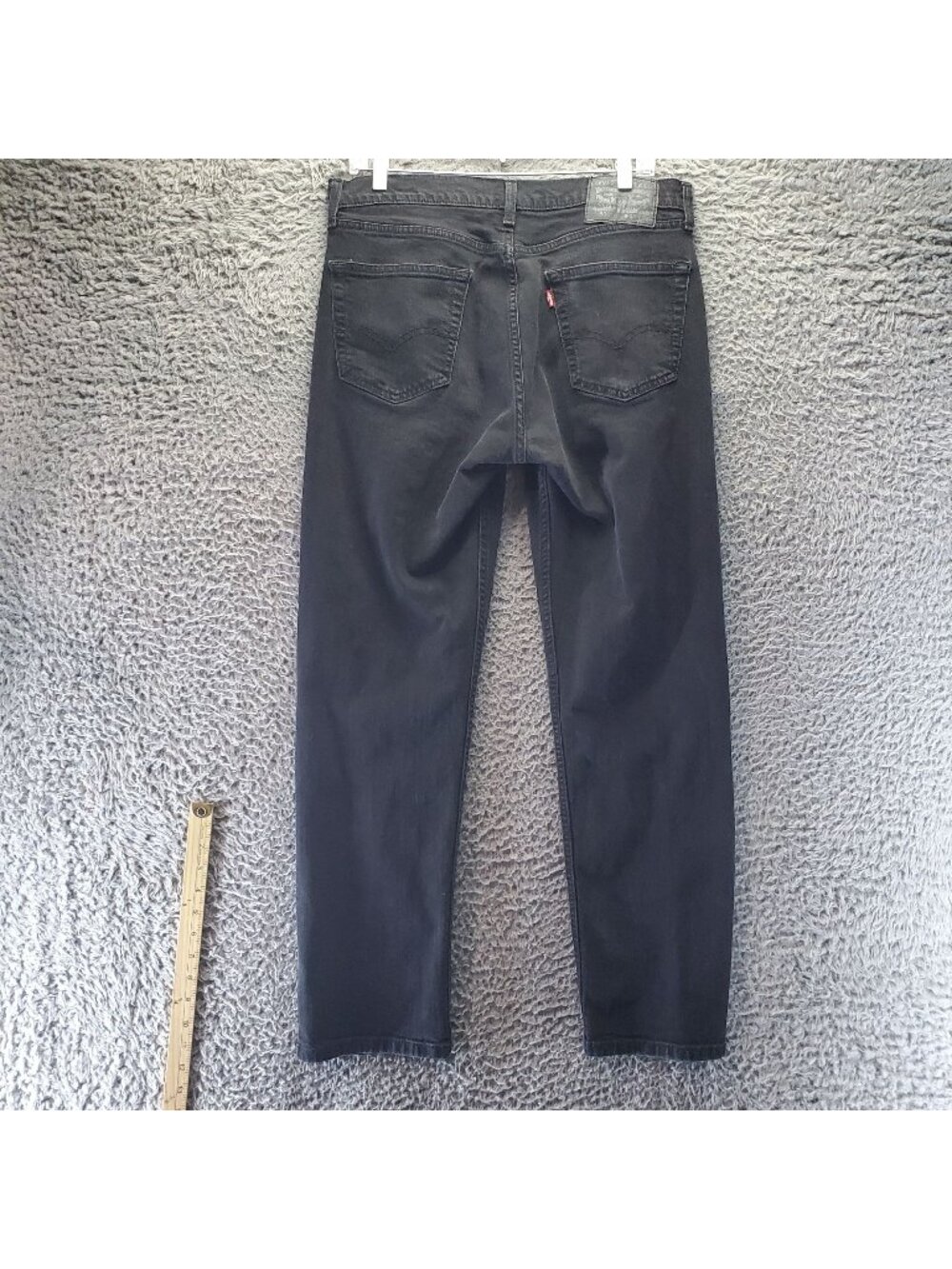 Levis Jeans Mens 34x32 Black 505 Regular Fit Riveted Cotton Blend Classic *Read*